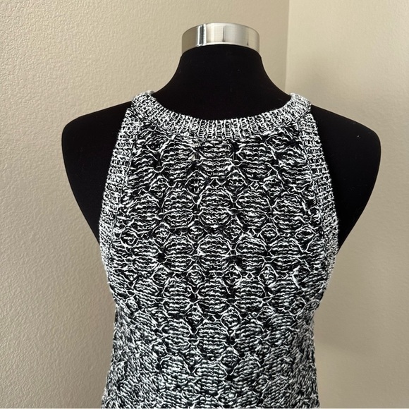 Anthropologie Black and White Knit Sleeveless Sweater Halter Tank Top Size L - Picture 5 of 13